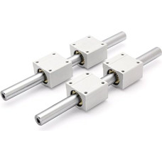 Rinkinys: 4x kietas plastikinis Rjmp 01 su aliumininiu korpusu SCE20/2x tikslūs 20 mm H6 šlifuoti ir grūdinti velenai, 300 mm, su srieginėmis skylėmis M10 x 25