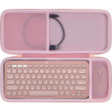 Lebakort Hard Travel Protective Case for Logitech Pebble 2 Combo K380s K380 Wireless Keyboard and M350 Pebble Mouse (Pink)