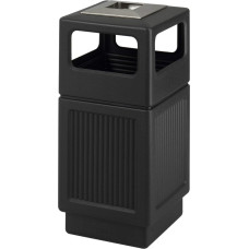 Canmeleon Ash/Trash Receptacle, Square, Polyethylene, 38gal, Textured Black