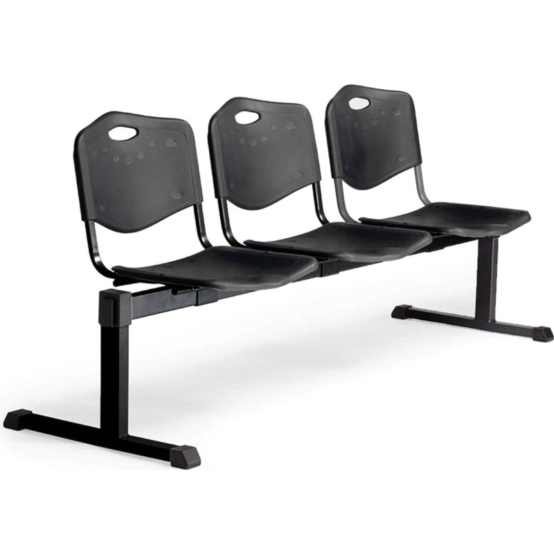 Piqueras and Crespo bancada 3 stulpeliai, PVC, juodos spalvos, 60,00 X 178,00 X 81,00 cm