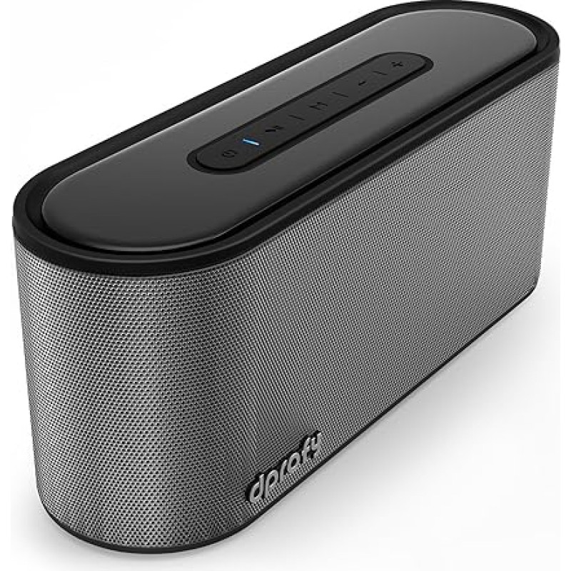 Bluetooth Speaker, 20 W Wireless Speaker, Music Box - Dual Driver Wireless Speaker with Pure Bass, Built-in Microphone and TF Card Supported, Portable Soundbox, Bluetooth, Grey