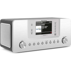 TechniSat DIGITRADIO 574 IR - Stereo Internet Radio (DAB+, FM, WLAN, Bluetooth Audio Streaming, 4 Inch Colour Display, USB, AUX In, Headphone Jack, Alarm Clock, 10 Watt, App/Remote Control) Silver