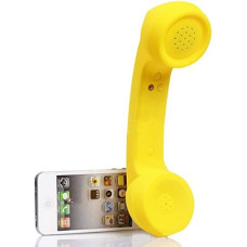 ENJOY-UNIQUE Wireless Retro Telephone Handset Headphones Bluetooth Handset for One Mobile Phone with Comfortable Call, Yellow