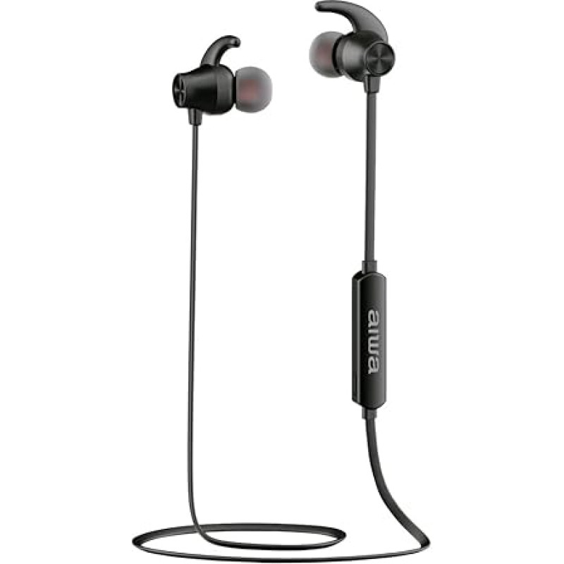 aiwa ESTBT-400BK Headphones/Headset Wireless In-Ear Neck-Band Calls/Music Bluetooth Black