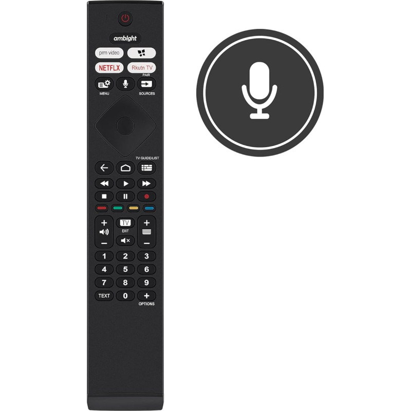 Replacement Remote Control for Philips TV 398GM10BEPHN0040SY 398GM10BEPHN0041SY 996592102595 65OLED806/12 65OLED936/12 48OLED806/12 48OLED936/12 5 5OLED80OLED6/12 Remote Controller