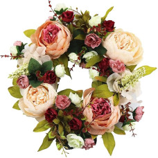 Sincek Spring Flower Wreath Green/Red/Pink