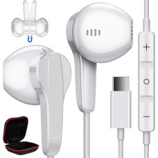 USB C Headphones for iPhone 16 15 Pro Max Samsung Galaxy A55 A35 A54 A34 S24 S23, Magnetic USB C Headset with Microphone In-Ear Type C Headphones with Cable Earphones for Xiaomi 13T Google Pixel 9 8