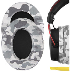 Geekria QuickFit Extra Thick Replacement Ear Pads for HyperX Cloud III, Cloud 3, Cloud II, 2, Mix, Alpha, Cloud Flight, Stinger, Revolver S Headphones, Ear Pads, Repair Parts (Camo)