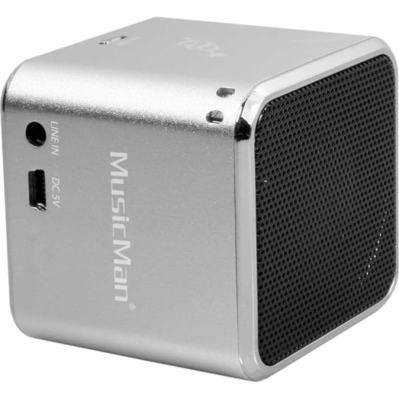 MusicMan mini Wireless Soundstation BT-X2 (MP3 Player, Bluetooth) silber