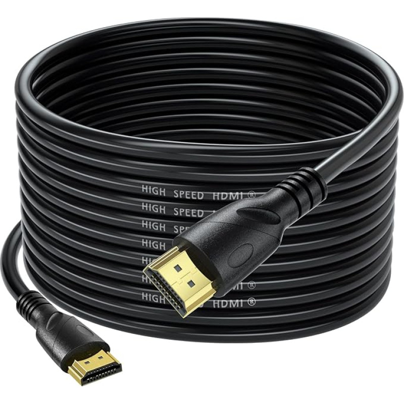 Jorenca 4K HDMI Cable 12 m HDMI 2.0, 18 Gbps) Ultra High Speed Gold-Plated Connectors, Ethernet Audio Return Video 4K, Full HD1080p, 3D Compatible Xbox Laptop PS3 PS4 PS9 PC HDTV