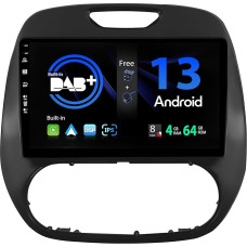 SXAUTO Android 13 - [Built-in DAB] IPS Car Radio for Renault Kaptur Captur (2014-2019) - Built-in Carplay/Android Car - Camera + Mic - 4G + 64G - 360-CAM Steering Wheel Control Fast-Boot WiFi - 2 DIN