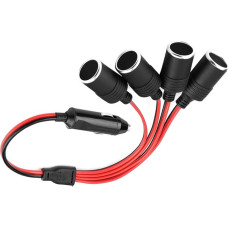 Distributor Cigarette Lighter, 4-Way Cigarette Lighter Plug Extension 12 V/24 V 4-Way Car Charger Car Cigarette Lighter Adapter Socket Splitter Adapter to Socket Extension Cable