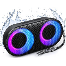 RGB Lights Loud Bluetooth Speaker with Deep Bass Mode, TF Card, True Wireless Stereo Portable Speaker for Outdoor Party Pool Beach Travel