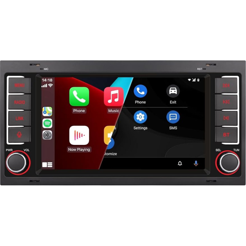 LXKLSZ Car Radio Compatible with Wireless Carplay/Android Car for VW Touareg Transporter T5 Multivan with IPS Touch Screen/Bluetooth/Mirror Link/FM/AM/USB