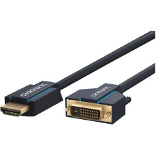 Clicktronic HDMI / DVI-Kabel , Adapterkabel zwischen HDMI und DVI-D, vergoldete Kontakte, zweifach geschirmt, 7,5 m