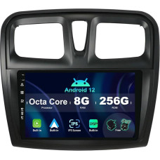 SXAUTO ¦8G+256G ¦ Android 12 IPS Car Radio for Renault Logan 2/Sandero 2/Symbol (2014-2019) - Built-in Carplay/Android Car/DSP - Camera + MIC - DAB Steering Wheel Control Fast Boot 360-CAM - 2 DIN 9