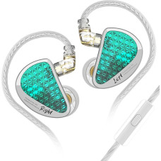 LINSOUL KZ AS16 Pro 16BA Balanced Armature Drivers Earphones HiFi Bass In-Ear Monitor Earphones with Detachable 0.75 mm 2 Pin Cable (Cyan, with Mic)