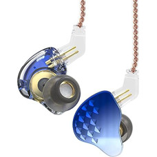 KBEAR Robin 4BA+1DD Hybrid In-Ear Headphones, Dual Magnetic Circuit, DD+ KBEAR-IF-K BA Unit, Powerful Professional HiFi In-Ear Headphones, Blue, No Mic, Set of 10