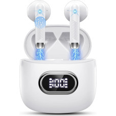 Bluetooth 5.3 In-Ear Headphones Wireless Bluetooth with ENC Dual Mic, 2022 Wireless Headphones 42H Deep Bass Wireless Headphones Noise Cancelling Earbuds, IP7 Waterproof Earphones, LED Display