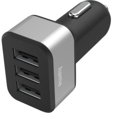 Hama 3-Way USB Cigarette Lighter Charger Adapter for Car 12 V / 24 V