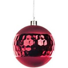 EUROCINSA Ref.27182 Ball Pendant Glass Matt Metallic Red 10 cm Diameter 6 Pieces 10 cm