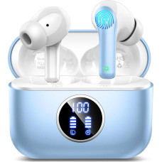 Bluetooth Headphones, In-Ear Headphones, Wireless Bluetooth 5.3 with 4 Mic, 2024 Wireless Headphones with Noise Cancelling, Deep Bass Wireless Earbuds 40 Hours, Dual LED Display, IP7 Waterproof, Light