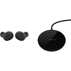 Jabra Elite 8 Active Wireless In-Ear Bluetooth Headphones with Adaptive, Hybrid Active Noise Cancelling and 6 Built-in Microphones, Water and Sweat-Resistant, Black, Plus Wireless Charging Pad