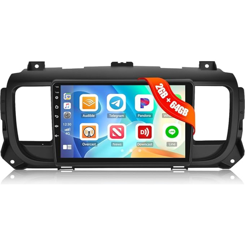 [8Core 2G + 64G] CAMECHO Android 13 Car Radio for Citroen Jumpy 3/Peugeot Expert/Toyota Proace with Navi Carplay Android Car, Radio 2 DIN 9 Inch Screen with DSP RDS Bluetooth Mirror Link