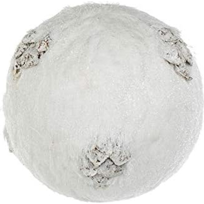 EUROCINSA Ref.27122 Ball Pendants 20 cm Diameter 20 cm Shiny Raffia White with Pineapple Inserts Pack of 3