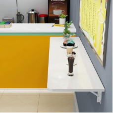 Computerarbeitsplätze Klappbarer Hänge-Esstisch, Wandklapptisch, Klapptisch, Wandschreibtisch für kleine Räume, faltbar mit Metallstütze (D x B - 40 x 30 cm)