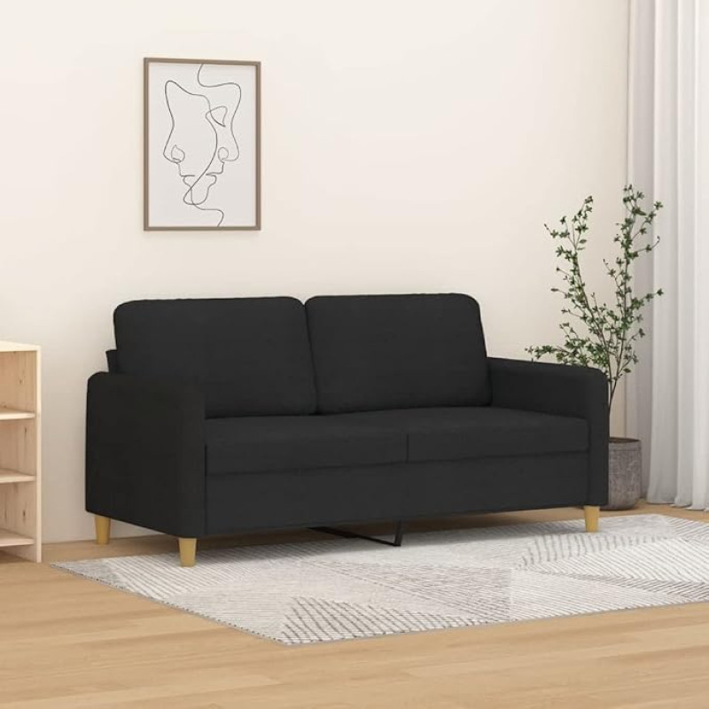 CIADAZ 359482 2 vietų sofa, juoda, 140 cm, audinys, poilsio sofa, sofos ir kušetės, poilsio sofa, sofa svetainei, sofa su - 359482