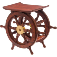 aubaho Jūreivystės relikvijos - laivų vairas vairo taburetė - staliukas - medis