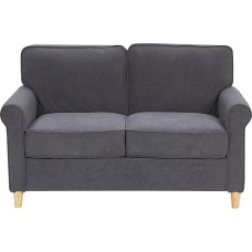 Ronneby 2 Seater Sofa in Grey Velvet Fabric Retro Style Traditional Modern