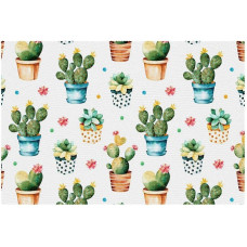 Stoff-Tischsets, waschbare Tischsets für Esstisch, 6er-Set,Kaktus Töpfe Sukkulenten Blumen