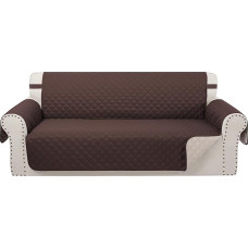 Luxshare Home Wendbare übergroße Sofabezüge, Couchbezug, Möbelschutz für Hunde, elastische Bänder, wasserabweisend (XL-Sofa, Schokoladenbraun/Beige)