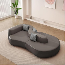 Gebogenes Sofa mit Rückenlehne, haustierfreundliche Couch for Spielzimmer, Empfangsräume, Bekleidungsgeschäfte, Bibliotheken, Sitzen oder Liegen, beidseitig erhältlich