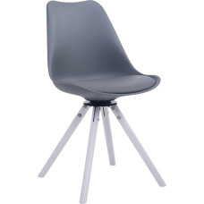 CLP Troyes Square Retro Chair with Fabric Cover and High Quality Seat Surface I Chair with Swivel Shell Seat and Solid Wooden Legs