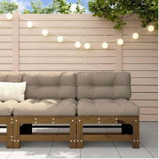 Homgoday 2 Pack Brown 1 Solid Pine Garden Sofa Lauko sodo lova Sofa Sofa Sofa Sodo Gyvenamasis kambarys Patio Lauko baldai