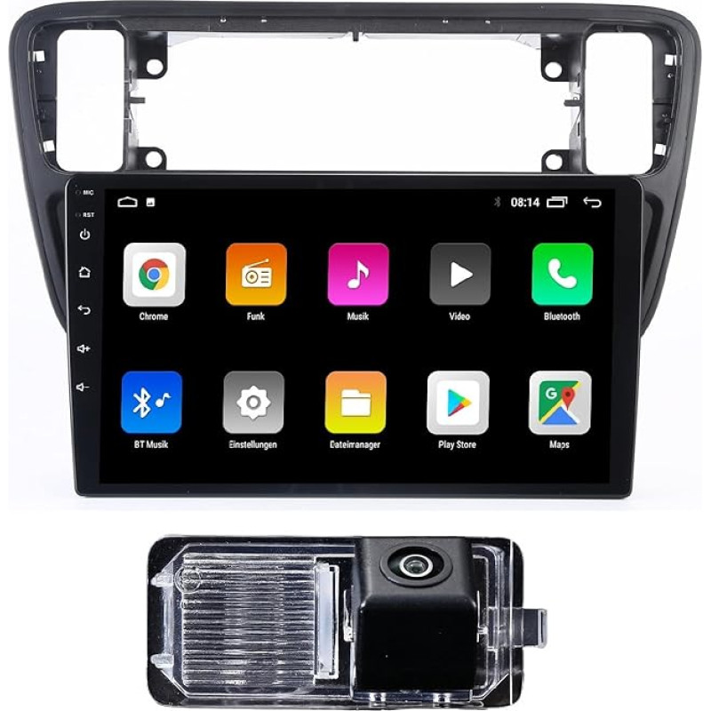 Automobilinis radijas su ekranu, 9 colių belaidis Carplay Android automobilis, GPS navigacija su atbulinės eigos kamera Seat MII e-MII KE KF, Skoda Citigo E-Citigo, VW UP! e-up e-Load Up Seat Ibiza IV4 IV IV5