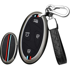 HIBEYO Intelligent Car Key Case Fits Hyundai Grandeur GN7 Kona Ev Ioniq6 Kona SX2 2023 Apsauginis raktų dėklas nuotolinio valdymo pultelis su 5 mygtukais, juodas