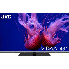 JVC QLED TV 43 Inch Smart TV VIDAA LT-43VDQ6555-4K UHD TV, HDR TV with Dolby Vision, Dolby Atmos, 6 Months HD+ Including and Integrated Triple Tuner, LED TV, Black