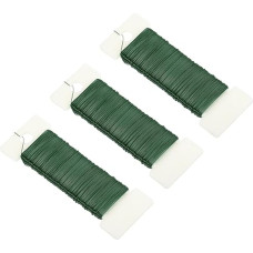 išteklių žemėlapis Blumendraht aus Metall, flexibel, für Bastelarbeiten, Weihnachtskranz, Blumenarrangement, Hochzeit, insgesamt 3 Rollen, 114 Yards/345 Feet 27 Gauge