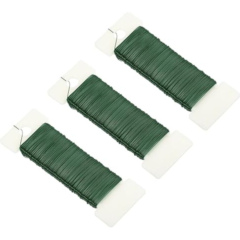 išteklių žemėlapis Blumendraht aus Metall, flexibel, für Bastelarbeiten, Weihnachtskranz, Blumenarrangement, Hochzeit, insgesamt 3 Rollen, 114 Yards/345 Feet 27 Gauge