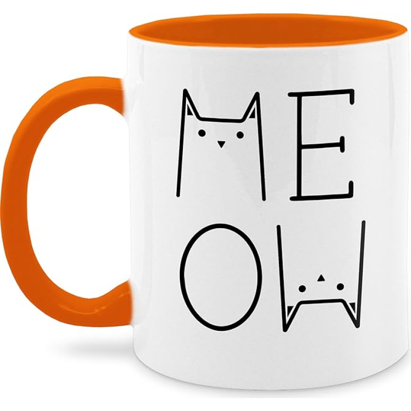Puodelis 325 ml - Pareiškimas - Meow Black - 325 ml - Orange - Kavos puodeliai Posakiai Pareiškimai Pareiškimai Katė Kavos puodelis Pareiškimas Puodelis Laimingų Naujųjų metų Katės Naujieji metai su