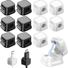 Kabel-Organizer, verstellbare Clips, magnetische Kabel-Clips, verstecken Sie Handy-Ladekabelhalter, selbstklebender Drahthalter für Schreibtisch, Nachttisch, Ladekabel, Büro, Zuhause, 12 Stück
