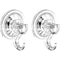 2 x Saugnapf-Haken, robuster Kunststoff, starker Vakuum-Saugnapf, skaidrus, wiederverwendbar, Mehrzweck-Vakuum-Haken für Küche, Bad, Tür, Fenster, Weihnachtskranz