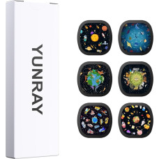 YUNRAY Realistic Starry Sky Discs Set, 5K Ultra HD Discs Home Planetarium Starry Sky and Nebula Projections for Galaxy Projector Pro, 6 Pieces (Kids)