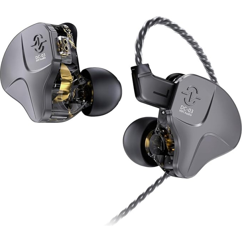 Yinyoo CCZ Sonata DC03 HiFi In-Ear monitoriaus ausinės, 10 mm magnetinis dinaminis vairuotojas, didelio tikslumo žaidimų sporto IEM ausinės, ausų kištukai su 2 kontaktų kabeliu, skirti dovanoms, kompiuteriui, audiofilams