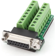 sourcingmap® DB15 D-SUB VGA 15pin Female Adapter Jack Terminal Breakout PCB Board