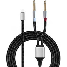 ENJOY-UNIQUE kabelis Aux adapteris iš USB C tipo C į dvigubą 6,35 mm 1/4 colio lizdo vyrišką TRS stereofoninį garso dalytuvo prietaiso kabelį 6,6 pėdos/2 m išmaniesiems telefonams, stiprintuvui, maišytuvui, garsiakalbiui